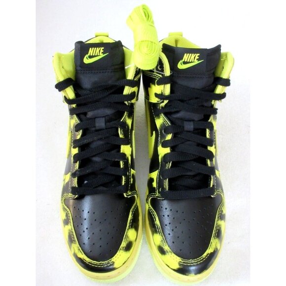 Nike Men's Dunk Hi 1985 SP Yellow Acid Wash Black White Shoes Sizes DD9404 001 - Picture 3 of 5